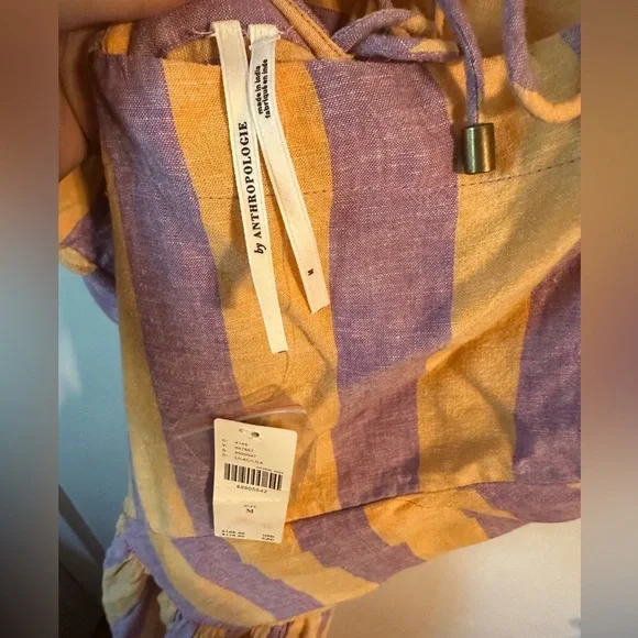 Sz medium 10 Anthropologie NWT Striped Purple and Orange Maxi Dress - Picture 8 of 12